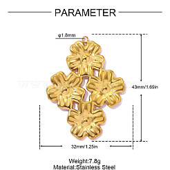 304 Stainless Steel Pendants&nbsp;STAS-OY016-23G