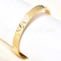 304 Stainless Steel Cuff Bangles for Women Men&nbsp;BJEW-H644-05G