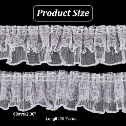 Polyester Pleated Lace Ribbon&nbsp;OCOR-WH0091-77A