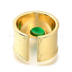 Rack Plating Brass Micro Pave Cubic Zirconia Open Cuff Rings for Women&nbsp;RJEW-M022-29G