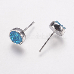 Resin Imitation Druzy Quartz Earring&nbsp;EJEW-E226-01P-01
