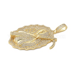 Brass Micro Pave Cubic Zirconia Pendants&nbsp;KK-P293-35A-G