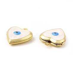 Brass Enamel Locket Pendants&nbsp;KK-E075-05G-01