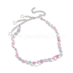 Flower Glass Seed Beads Beaded Necklaces&nbsp;NJEW-JN04820