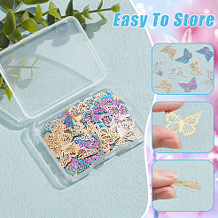 48Pcs 3 Colors Ion Plating(IP) 304 Stainless Steel Filigree Pendants&nbsp;STAS-HY0001-35