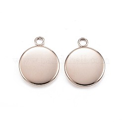 Ion Plating(IP) 304 Stainless Steel Pendant Cabochon Settings&nbsp;STAS-G127-13-10mm-RG