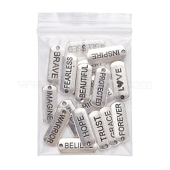 18Pcs 18 Style Tibetan Style Alloy Rectangle Pendants&nbsp;TIBEP-YW0001-34AS