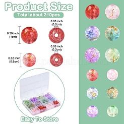 210Pcs 12 Styles Transparent Crackle Acrylic Beads&nbsp;DACR-YW0001-02
