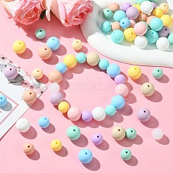 90Pcs 18 Styles Round Food Grade Eco-Friendly Silicone Beads&nbsp;SIL-CJ0001-86
