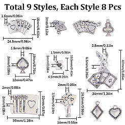 72Pcs 9 Styles Tibetan Style Alloy Pendants&nbsp;FIND-SC0006-64
