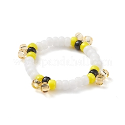 Glass Seed Beads Stretch Finger Rings for Women&nbsp;RJEW-JR00519