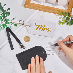 2Pcs 2 Colors PU Leather & Iron Luggage Tag&nbsp;DIY-GF0013-73