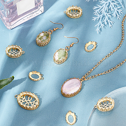 18Pcs 3 Style Open Back Bezel Brass Pendant Cabochon Settings&nbsp;KK-CA0003-12