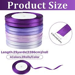 8Rolls 4 Colors Single Face Satin Ribbon&nbsp;OCOR-FS0001-10C