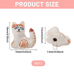 6Pcs Handmade Porcelain Beads&nbsp;PORC-CA0001-22