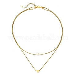 Brass Double Layer Necklace&nbsp;NJEW-JN04918