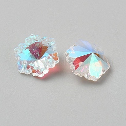 Transparent Faceted Glass Connector Charms&nbsp;GLAA-WH20008-05D-01