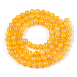 Natural Dyed Yellow Jade Gemstone Bead Strands&nbsp;X-G-R271-4mm-Y08