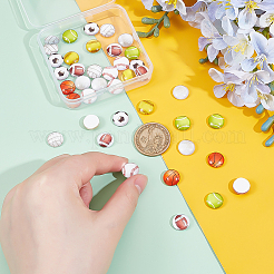 48Pcs 8 Styles Sports Ball Theme Glass Cabochons&nbsp;GLAA-PH0004-18