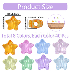 320Pcs 8 Colors Transparent Acrylic Beads&nbsp;MACR-PA0001-25