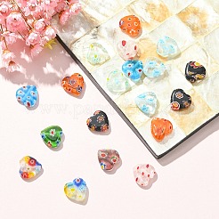 Handmade Millefiori Glass Heart Bead&nbsp;LK-YW0001-06