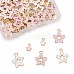 80Pcs 4 Styles Alloy Enamel Pendants&nbsp;ENAM-LS0001-27LG
