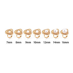 Brass Micro Pave Clear Cubic Zirconia Cuff Ring Components&nbsp;KK-G551-06G