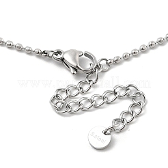 304 Stainless Steel Cubic Zirconia Teardrop & Flat Round Bib Ball Chain Necklaces for Women&nbsp;NJEW-F328-11P-07