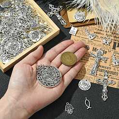 100Pcs 10 Styles Tibetan Style Alloy Pendants&nbsp;TIBEP-CJ0003-52