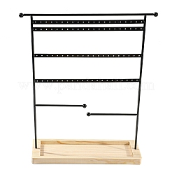 Iron Jewelry Display Stand with Wood Tray&nbsp;AJEW-Z032-01A