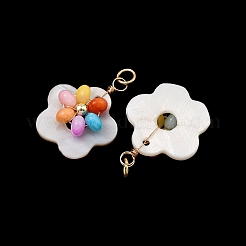 Dyed Natural Freshwater Shell Copper Wire Wrapped Pendants&nbsp;PALLOY-JF05827