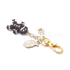 2Pcs Christmas Seed Glass Beaded Gingerbread Man Pendant Decorations&nbsp;HJEW-MZ00399