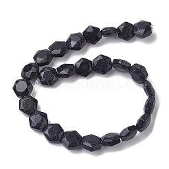 Synthetic Blue Goldstone Beads Strands&nbsp;G-K359-C08-01