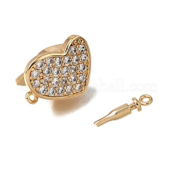 Brass Micro Pave Clear Cubic Zirconia Box Clasps&nbsp;CU-CBA4292-14G