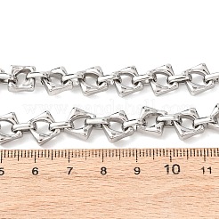 304 Stainless Steel Rhombus Link Chain Necklaces for Women Men&nbsp;NJEW-F363-02P