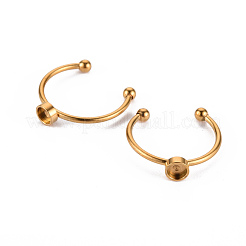 201 Stainless Steel Cuff Pad Ring Settings&nbsp;X-STAS-S080-042A-G