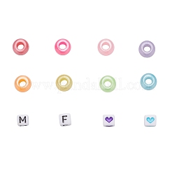 400Pcs Barrel & Cube Plastic/Acrylic Beads&nbsp;DIY-FS0001-52