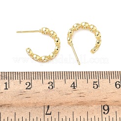 Brass Micro Pave Clear Cubic Zirconia Stud Earrings&nbsp;X-EJEW-G452-07G