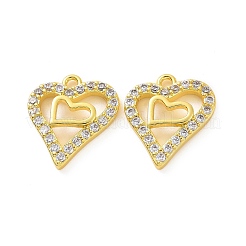 Brass Micro Pave Clear Cubic Zirconia Charms&nbsp;KK-E068-VF188
