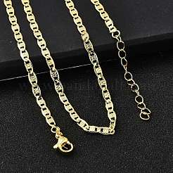 Brass Textured Mariner Link Chain Necklaces&nbsp;NJEW-M108-09G