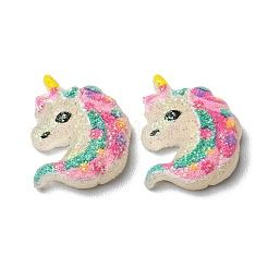 Glitter Opaque Resin Cabochons&nbsp;RESI-E040-01F