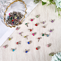 150Pcs Platinum Tone Iron Pave Rhinestone Brads&nbsp;DIY-CP0012-34