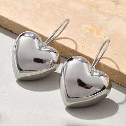 Heart Brass Dangle Earrings&nbsp;EJEW-B132-03P