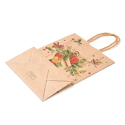 Christmas Theme Printed Kraft Paper Bags with Handles&nbsp;ABAG-M008-08B