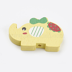 Natural Wood Printed Beads&nbsp;WOOD-Q030-32