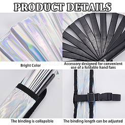 Laser PVC Plastic & Oxford Cloth Fan with Fan Bags&nbsp;AJEW-WH20022-90