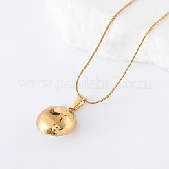 3Pcs Vintage Stainless Steel Pave Shell Pearl Half Round Pendant Necklaces for Women&nbsp;NN3981