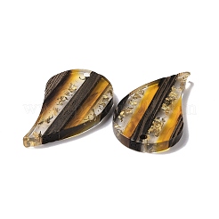 Transparent Resin & Walnut Wood Pendants&nbsp;RESI-N025-044