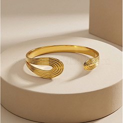 304 Stainless Steel Cuff Bangles for Women&nbsp;WG75FE2-01