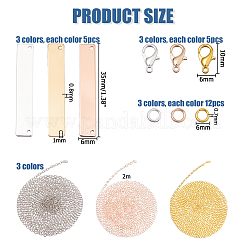 DIY Rectangle Pendant Necklaces Making Kits&nbsp;DIY-HS0001-81